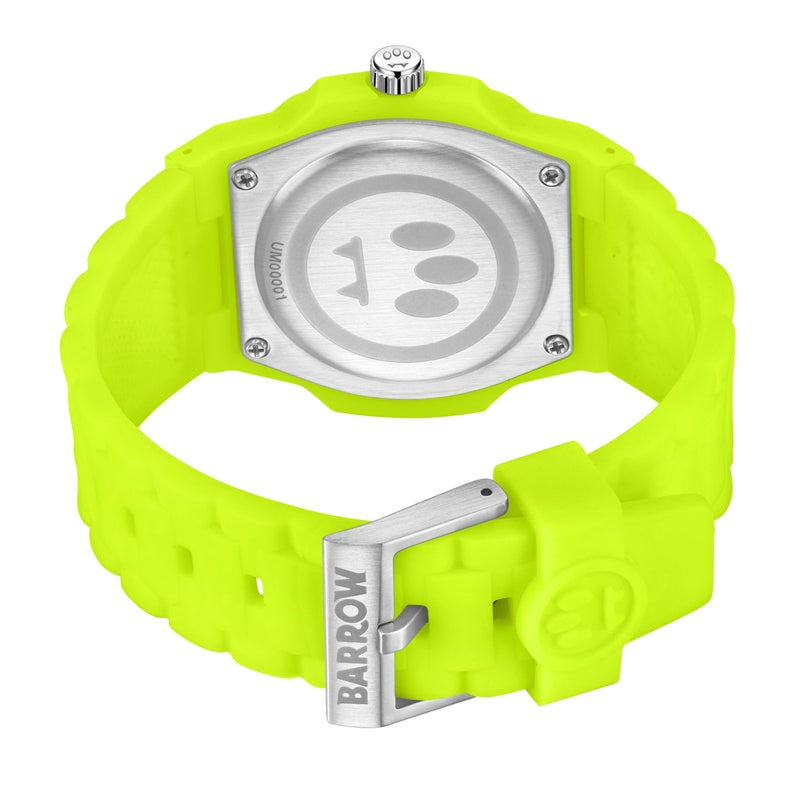 Barrow BWW00001 Fluoro Yellow Dial Silicone Strap Watch for Unisex, 43mm - Image 3